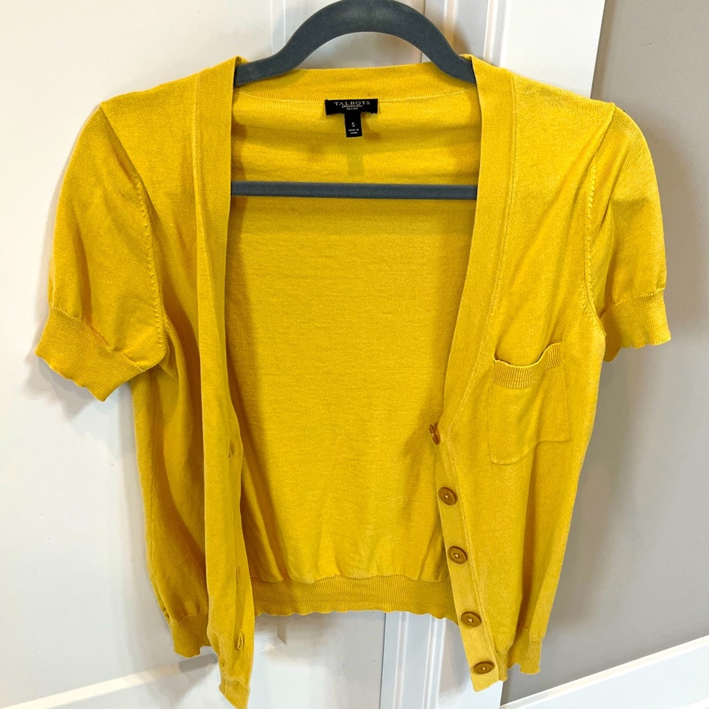 Yellow button down small
